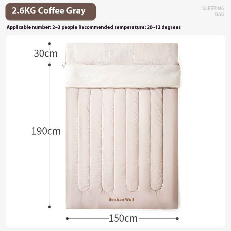 Experience Comfort with the Double Thickened Outdoor Camping Sleeping Bag
